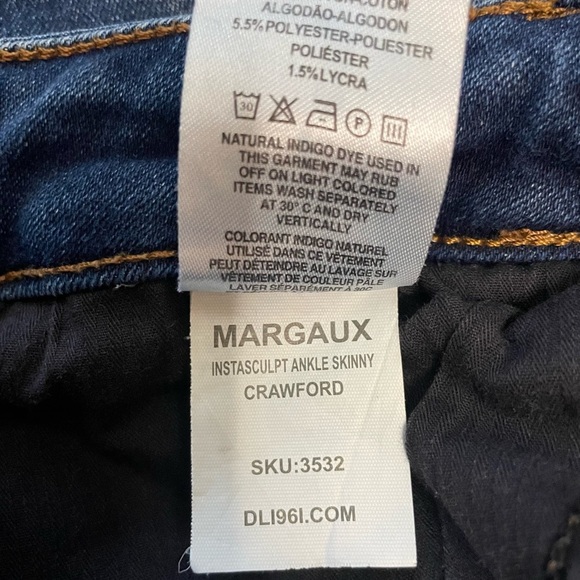 DL 1961 Margaux Instasculpt Mid Rise Ankle Skinny Jeans Frayed Angle Hem Size 29 - Picture 9 of 15